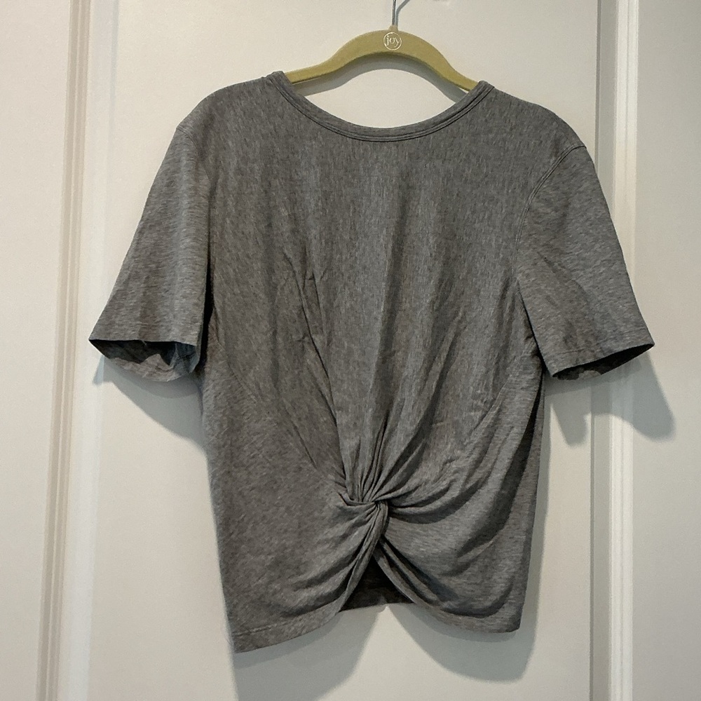 Lululemon Grey Knot Front Crescent Tee
